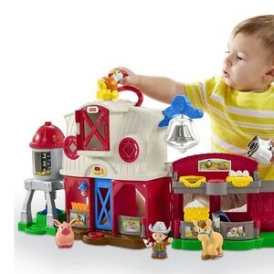 Fisher-Price little people Farm Playset with Red and Blue Barn with animals